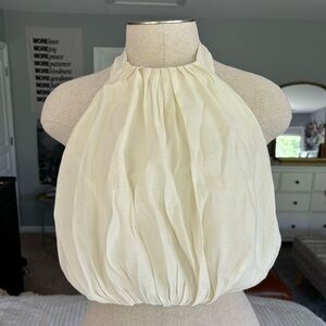 High-Neck Tank with Silk Tie & Open Back